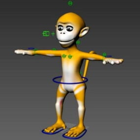 Monkey Cartoon Rig 3d model