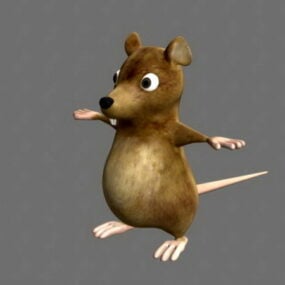 Ποντίκι Rigged Τρισδιάστατο μοντέλο σε στυλ κινουμένων σχεδίων