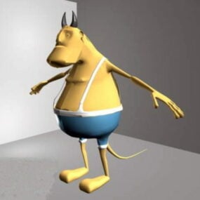 Anthropomorphes Stier-Cartoon-3D-Modell