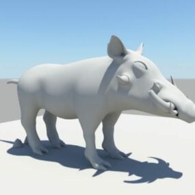 African Boar Animal 3d model