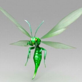 Sarjakuva mehiläinen lentävä 3d-malli