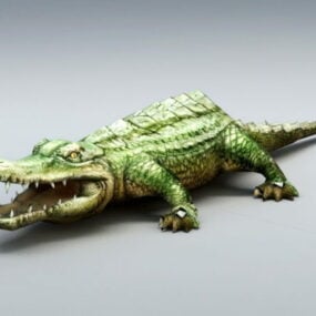 Modelo 3d de crocodilo selvagem