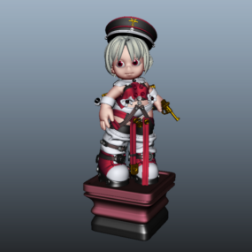 Chibi Character Police Officer 3d-modell