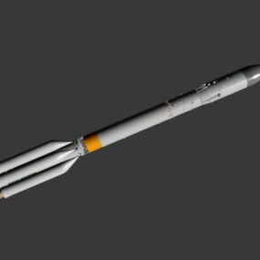 Modelo 3d del cohete espacial de Rusia