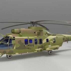 Modelo 3d de helicóptero de transporte militar