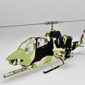 मिलिट्री एएच-1 कोबरा अटैक हेलीकॉप्टर 3डी मॉडल