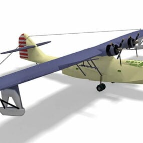 3д модель самолета-амфибии Каталина