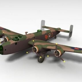 Modello 3D del bombardiere Halifax