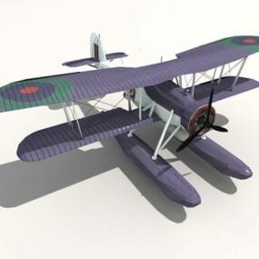 Model 2D wodnosamolotu Fairey Swordfish z czasów II wojny światowej