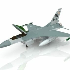 Avión de combate F-16 estadounidense modelo 3d