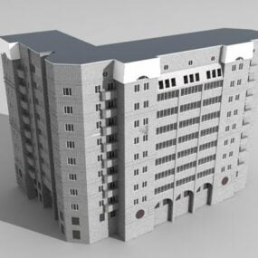 نموذج ثلاثي الأبعاد لمبنى المكاتب على شكل حرف L
