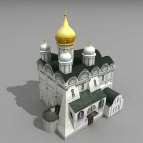Lowpoly Castle Cartoon Building 3d model