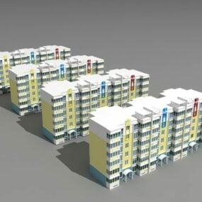 Bloques comunitarios residenciales modelo 3d