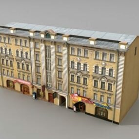 Modello 3d dell'appartamento russo della strada antica