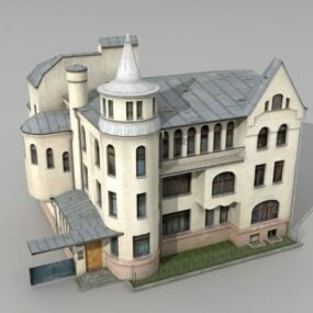 Model 3d Gedung Mansion Rusia Soviet