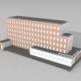 3д модель архитектурного здания университетской библиотеки