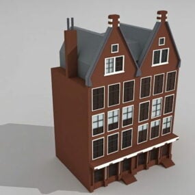 3d модель готичних вікторіанських будинків