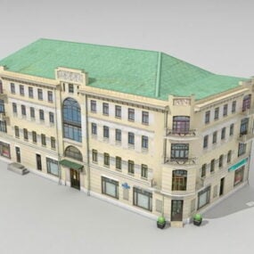 Typisk russisk gammel leilighetsbygning 3d-modell
