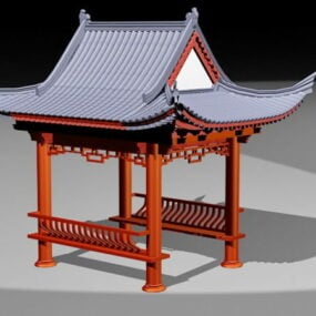 3D-Modell des chinesischen quadratischen Pavillons