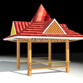 Modelo 3D do Pavilhão Gazebo Asiático