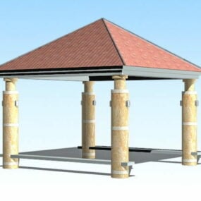 Modello 3d del padiglione del gazebo del parco cittadino