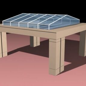 玻璃屋顶凉亭3d模型