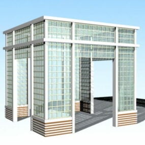 Modelo 3D do Pavilhão Gazebo com tela
