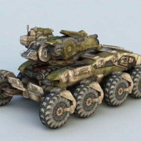 3д модель научно-фантастического танка в стиле стимпанк