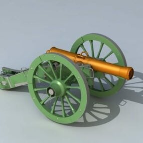 Modelo 3d del arma de campo de la guerra civil