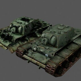 파괴된 Kv-1 탱크 3d 모델