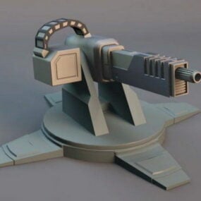 重機関銃の砲塔3Dモデル