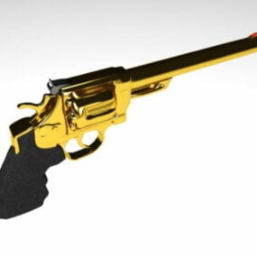 Gold 44 Magnum Revolver 3d model
