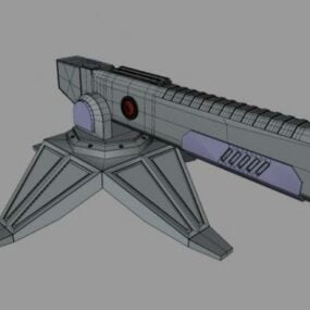 Fütüristik Raylı Taret 3d modeli