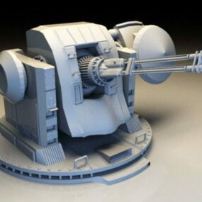 3D model věže válečné lodi