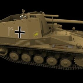 Obusier allemand Wespe Tank modèle 3D
