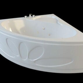 Mô hình 3d bồn tắm màu xanh lá cây có vỏ gỗ