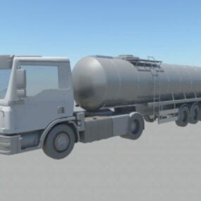 Mô hình xe tải chở dầu 3d
