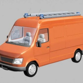 3D-Modell eines kleinen Rettungswagens