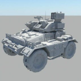 Model 3d Kendaraan Tempur Lapis Baja Militer