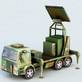 کامیون رادار نظامی مدل سه بعدی