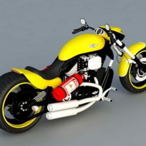 哈雷戴维森软尾超薄摩托车 3d模型