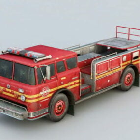 3д модель винтажной пожарной машины Ford