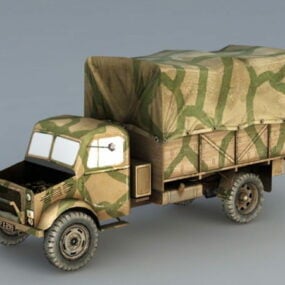 3д модель военного грузовика Бедфорд