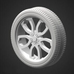 Modelo 3d de roda e pneu de carro