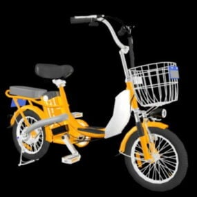 Modello 3d di bicicletta a batteria per bici elettrica