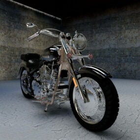 Old Yamaha Motorcycle 3d model