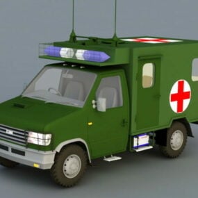 Modello 3d dell'ambulanza militare