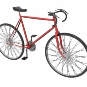 โมเดล 3 มิติของจักรยานเสือหมอบสีแดง