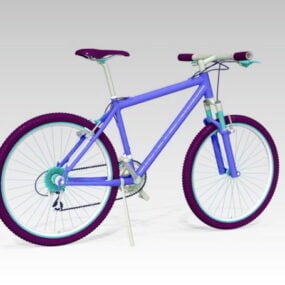 Bicicleta de montaña violeta modelo 3d