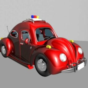 Model 3D Kartun Mobil Polisi